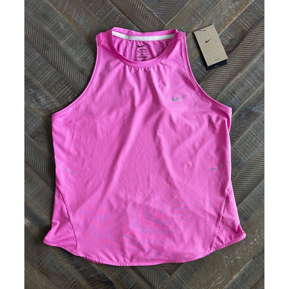 Nike Swift Dri-FIT Running Tank Top Womens Medium Pink Slim Fit HQ0620-675 NWT